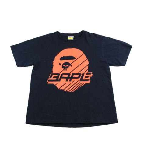 T-shirt Bape rouge à gros logos multiples, noir