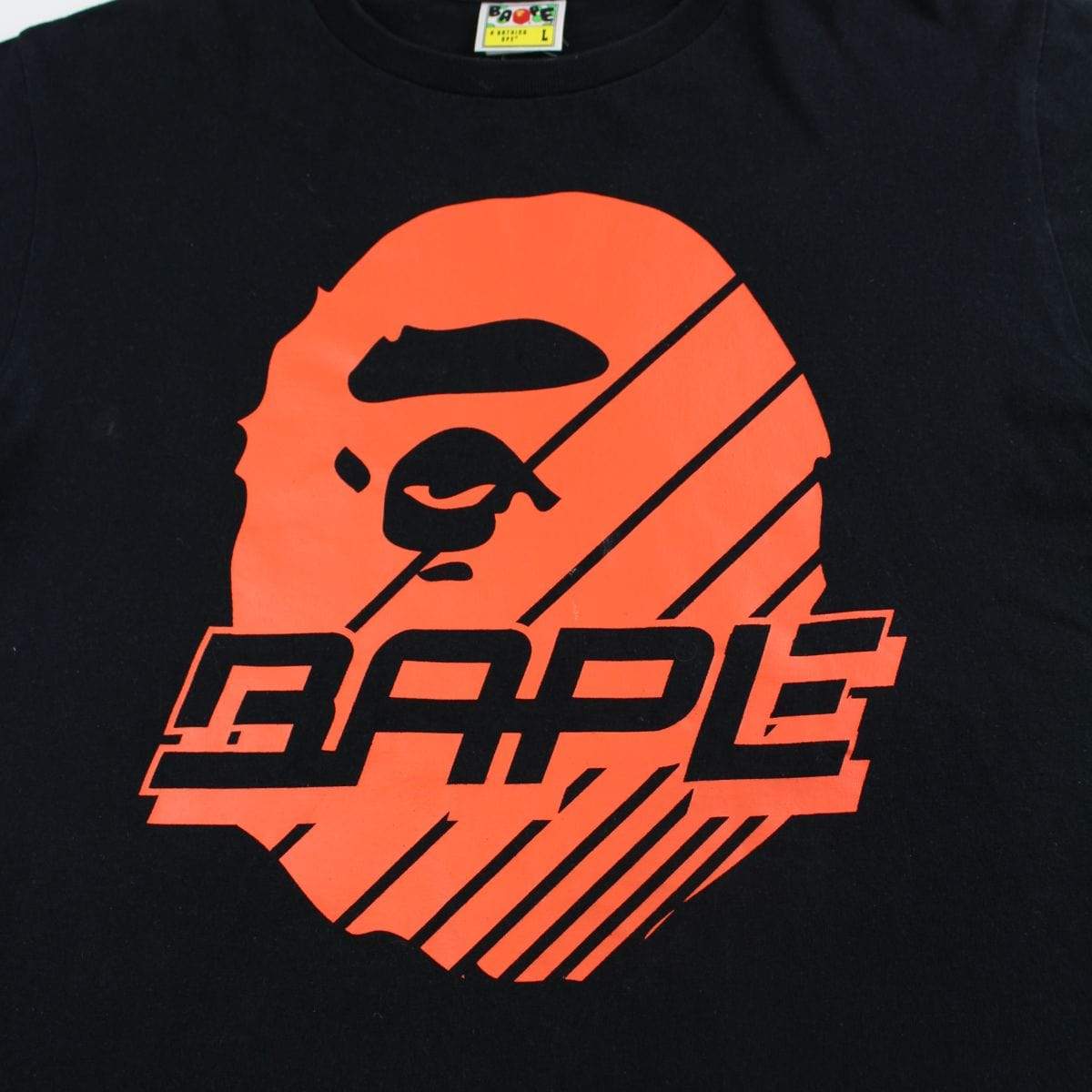 Bape Red Big Multi Logo Print Tee Black - SaruGeneral