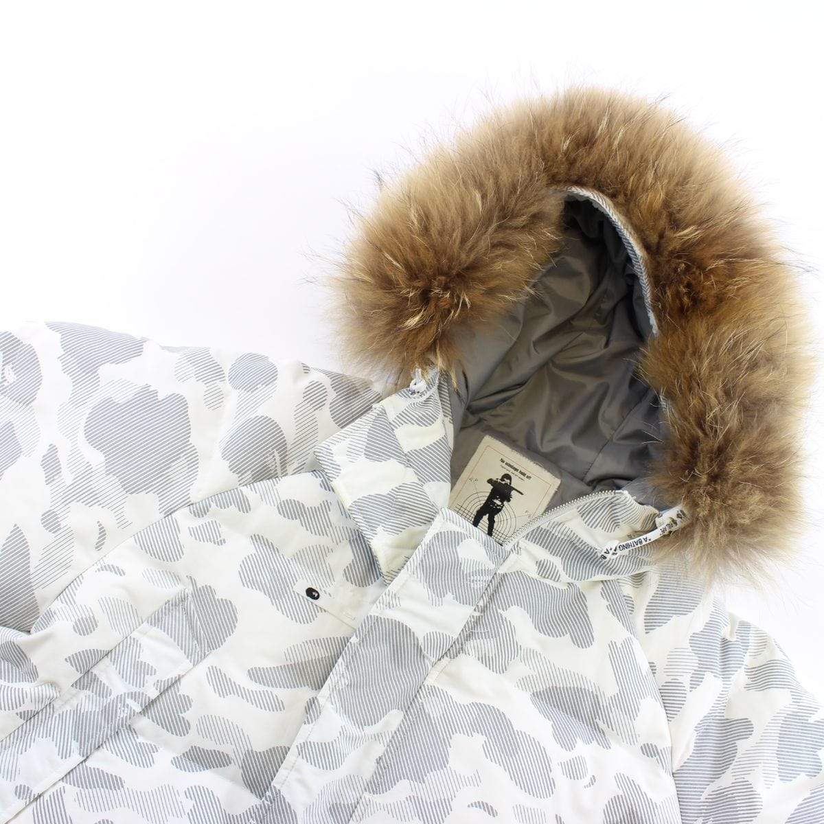 Bape Snow Camo Fur Parka Jacket - SaruGeneral