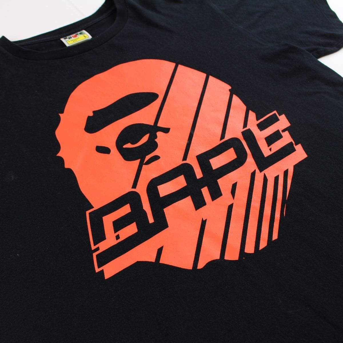 Bape Red Big Multi Logo Print Tee Black - SaruGeneral