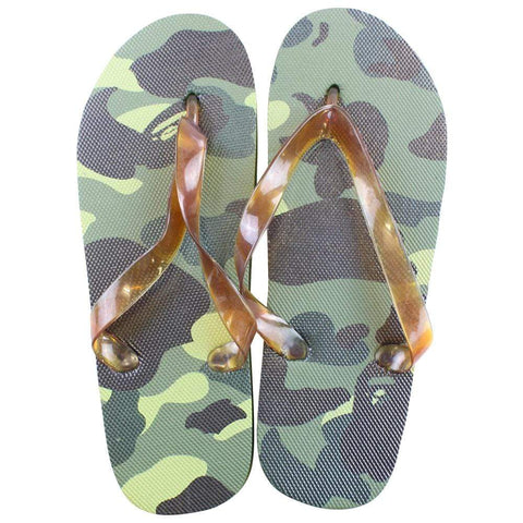 Bape Green Camo Flip Flops