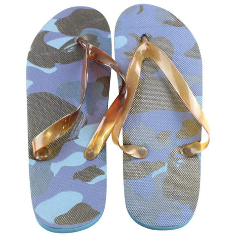 Bape Blue Camo Flip Flops