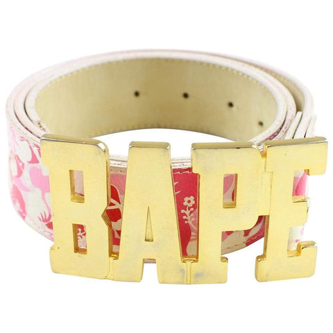 bape pink flower camo belt