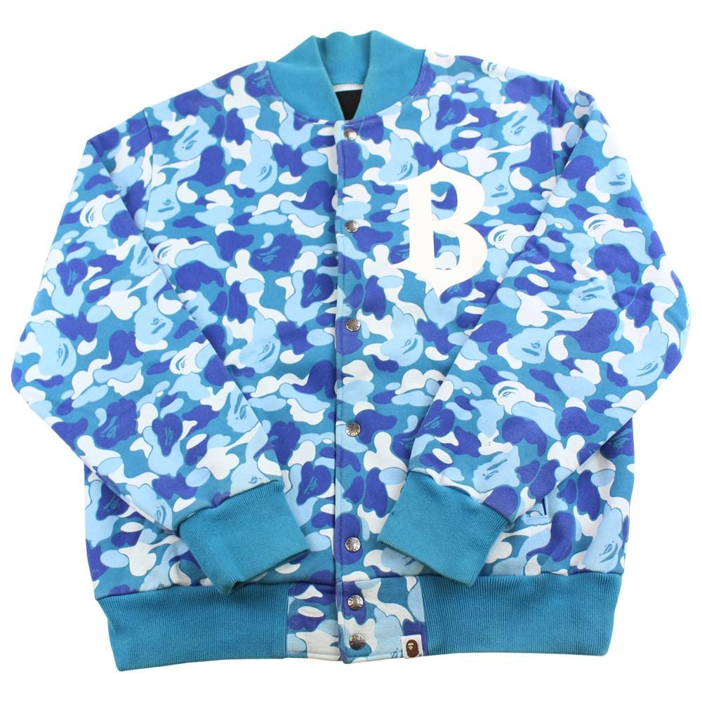 Bape ABC Blue Camo Varsity Jacket - SaruGeneral
