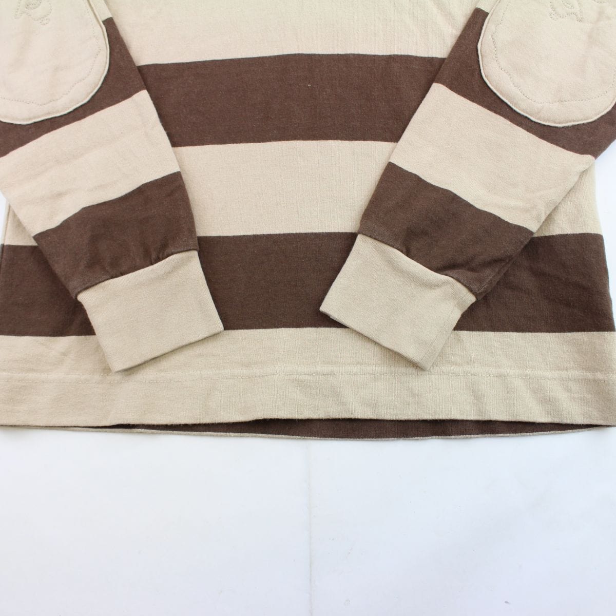 bape brown stripe polo ls - SaruGeneral