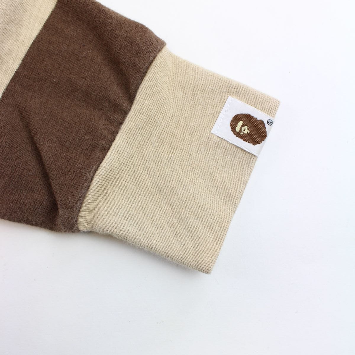 bape brown stripe polo ls - SaruGeneral