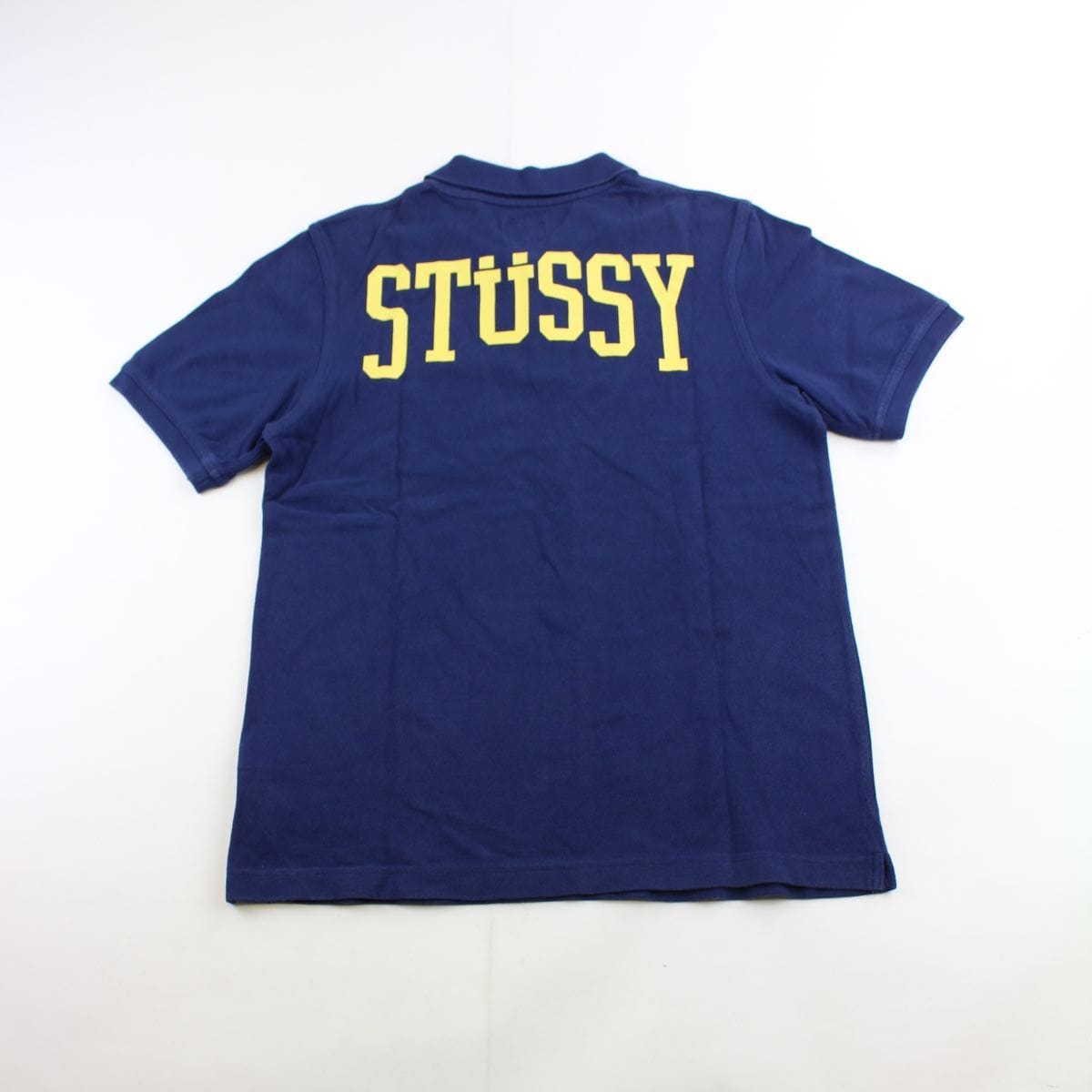 Stussy Green Text Polo Navy - SaruGeneral