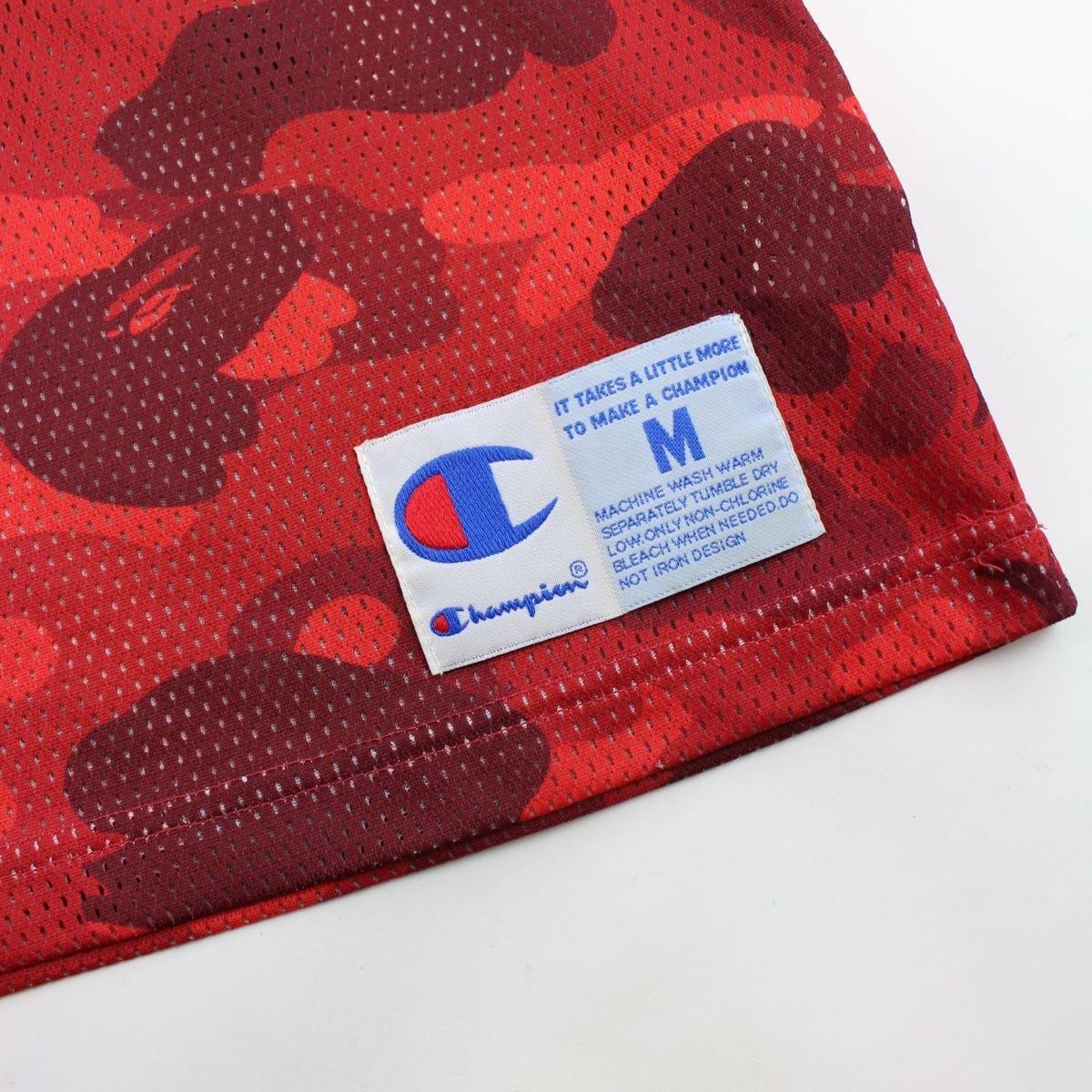 Bape x Champion Red Camo Football Jersey - SaruGeneral