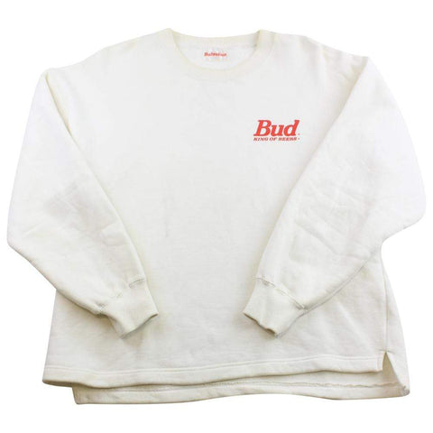 Budweiser Snowboarding Logo Crewneck White