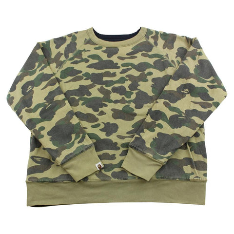 Bape 1st Green Camo Reversible Crewneck