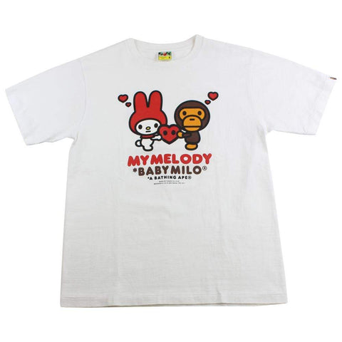 Bape x my melody Sanrio Bunny Baby Milo Tee White