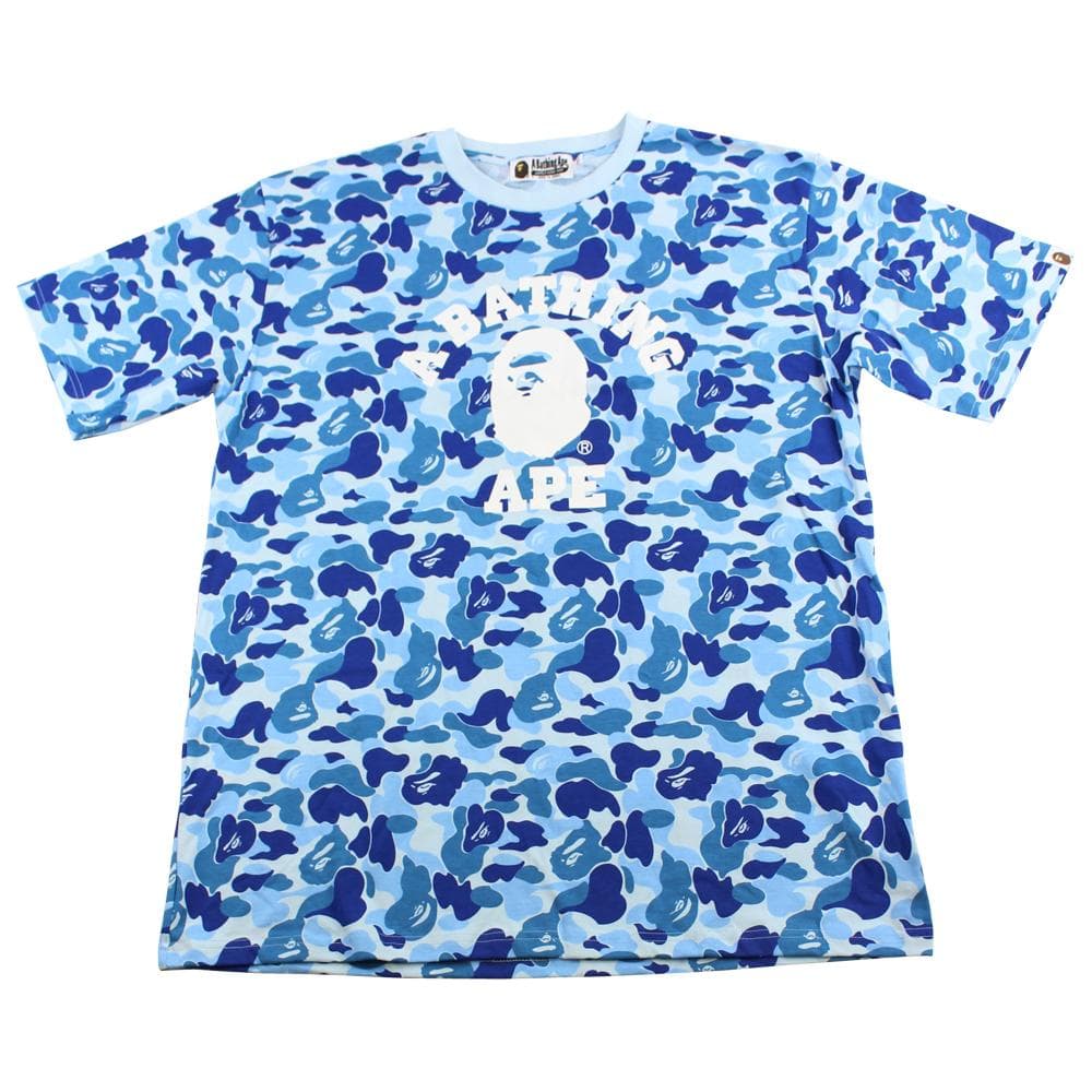 Bape ABC Blue Camo College Logo Tee - SaruGeneral