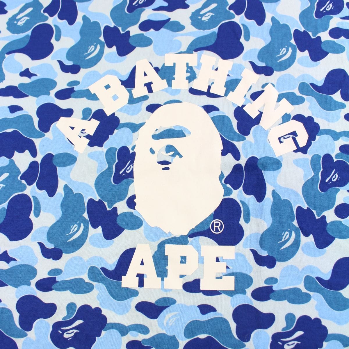 Bape ABC Blue Camo College Logo Tee - SaruGeneral