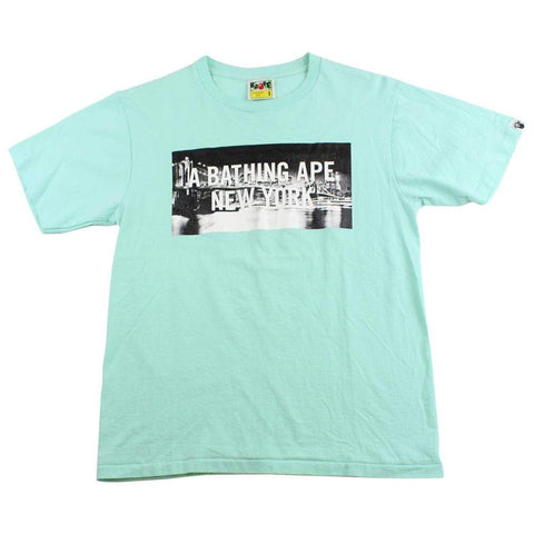 Bape NYC Skyline Logo Tee Teal