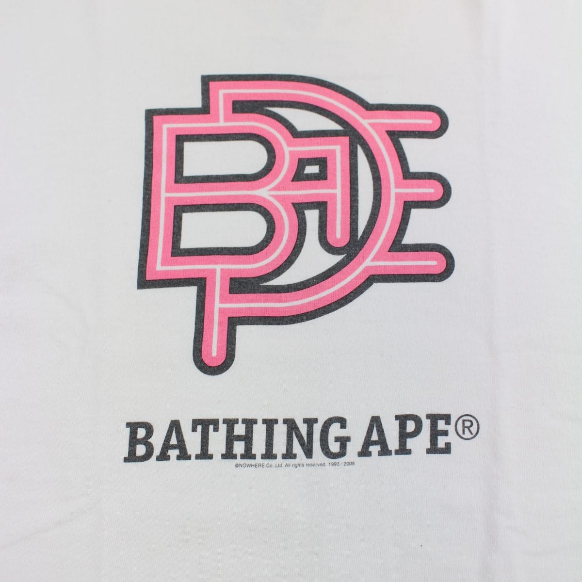 bape pink text tee white - SaruGeneral