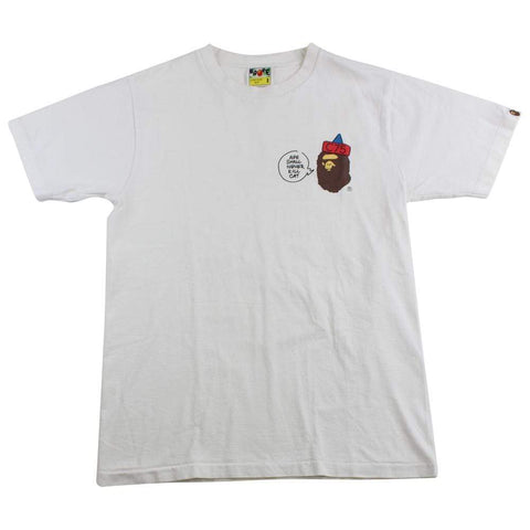 Bape Ape C75 Hat Logo Tee White