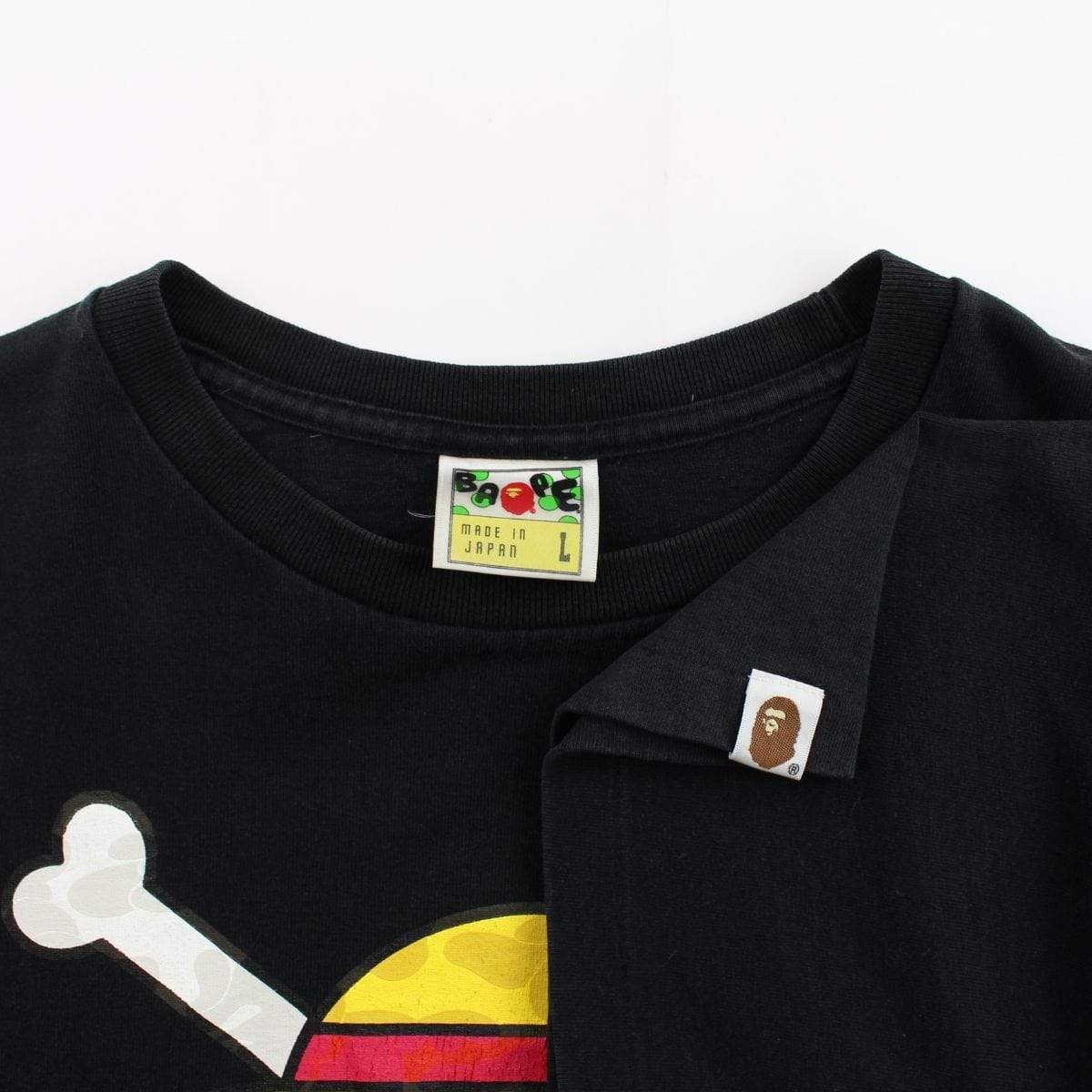 Bape x One Piece Crossbones Logo Tee Black - SaruGeneral