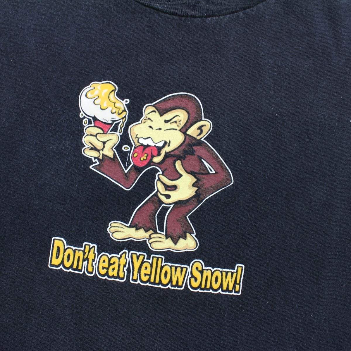 Don't Eat Yellow Snow! Monkey Tee Black - SaruGeneral