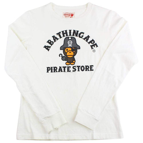 Bape Baby Milo Pirate Store Logo ls White