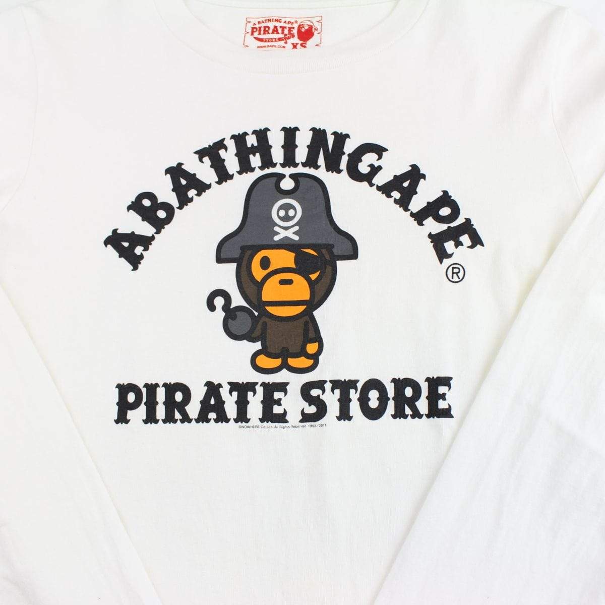 Bape Baby Milo Pirate Store Logo ls White - SaruGeneral