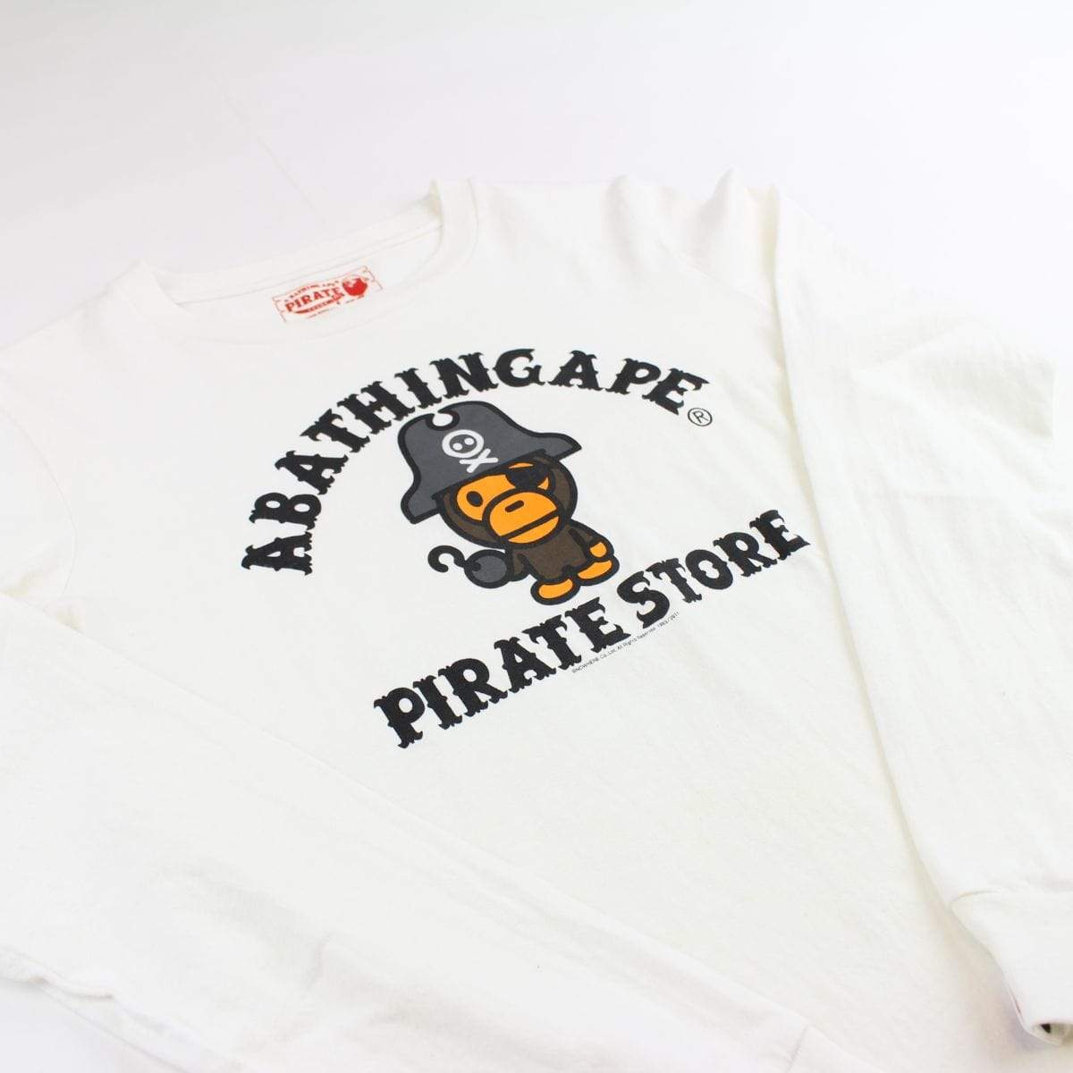 Bape Baby Milo Pirate Store Logo ls White - SaruGeneral