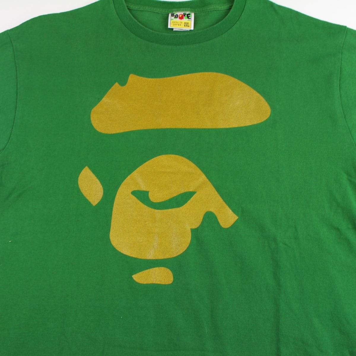 Bape Ape Face Logo Tee Green - SaruGeneral