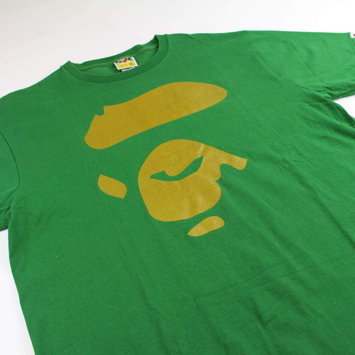 Bape Ape Face Logo Tee Green - SaruGeneral