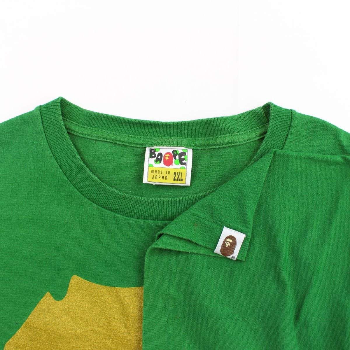 Bape Ape Face Logo Tee Green - SaruGeneral