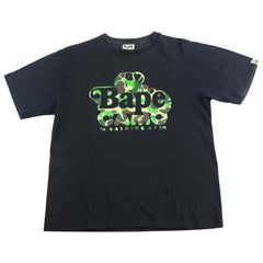 Bape Sleeping ABC Green Camo Milo Tee Black