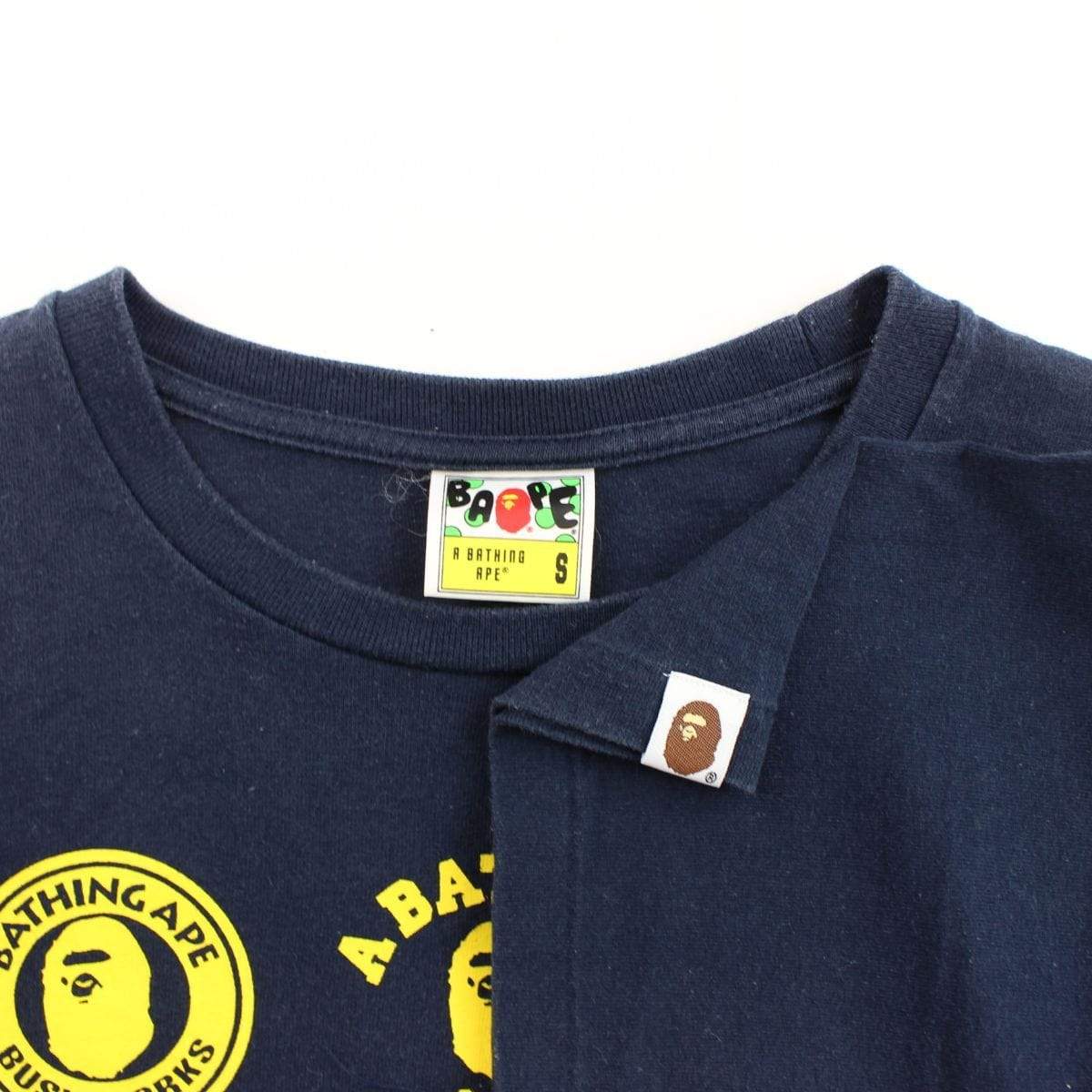 Bape Yellow Multi Logos Tee Black - SaruGeneral