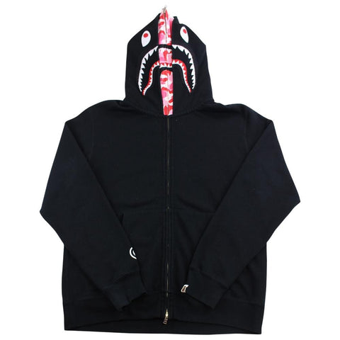 Bape Black & Pink Camo Double Shark Hoodie Fullzip