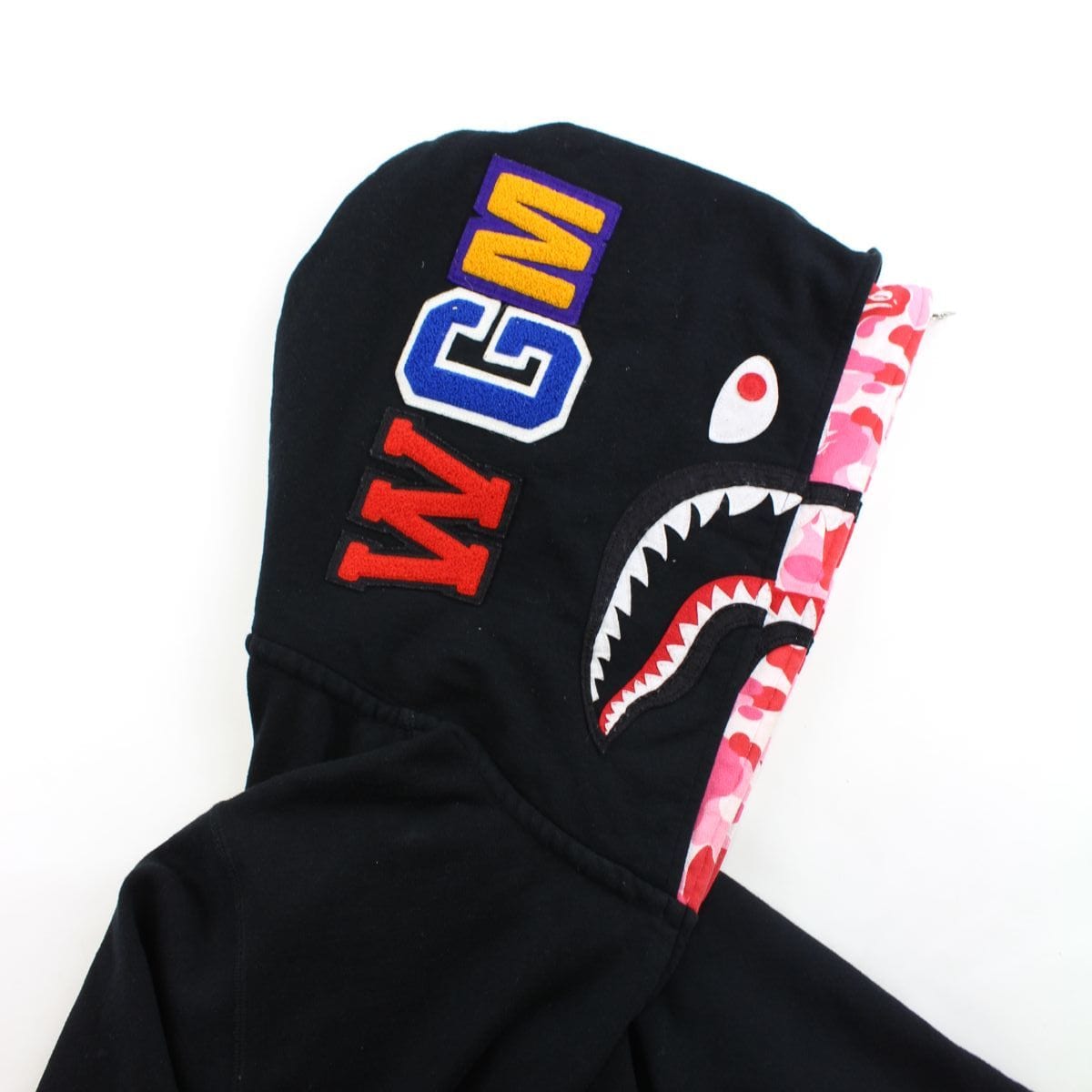 Bape Black & Pink Camo Double Shark Hoodie Fullzip - SaruGeneral