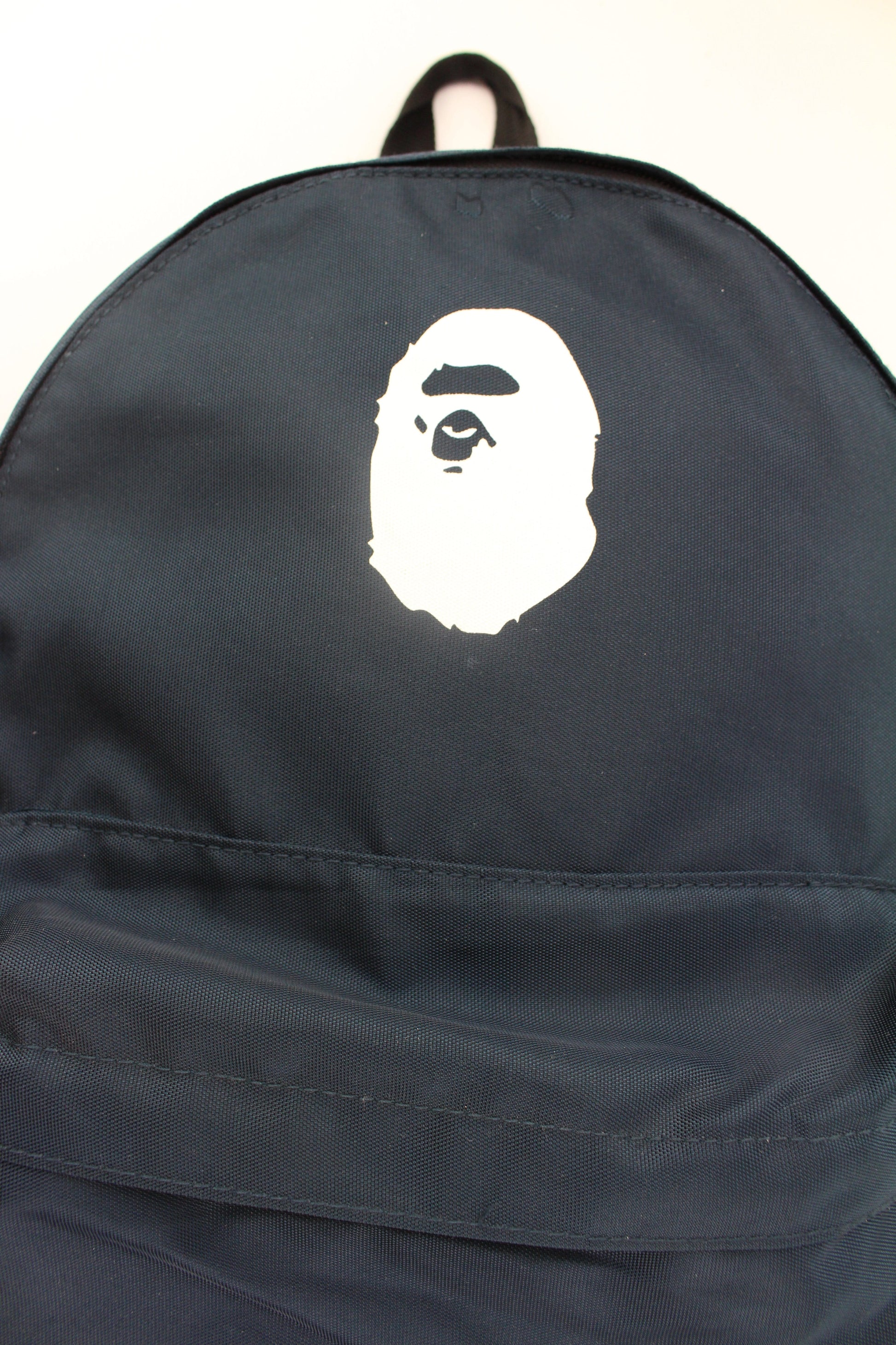 bape white ape navy backpack - SaruGeneral