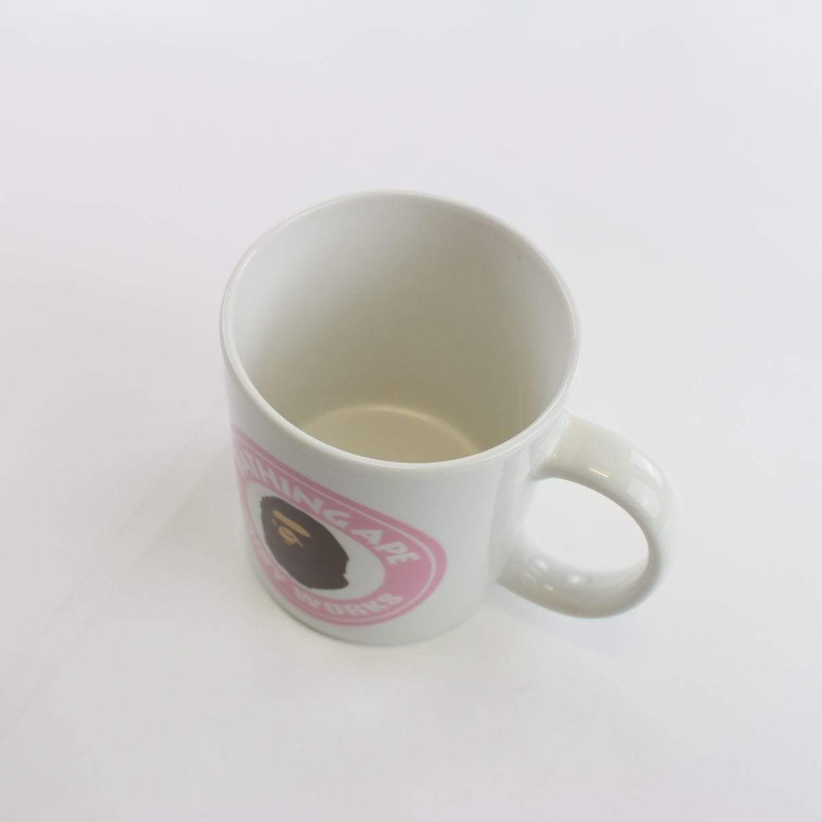 Bape Busy Works Logo Pink Mug White - SaruGeneral