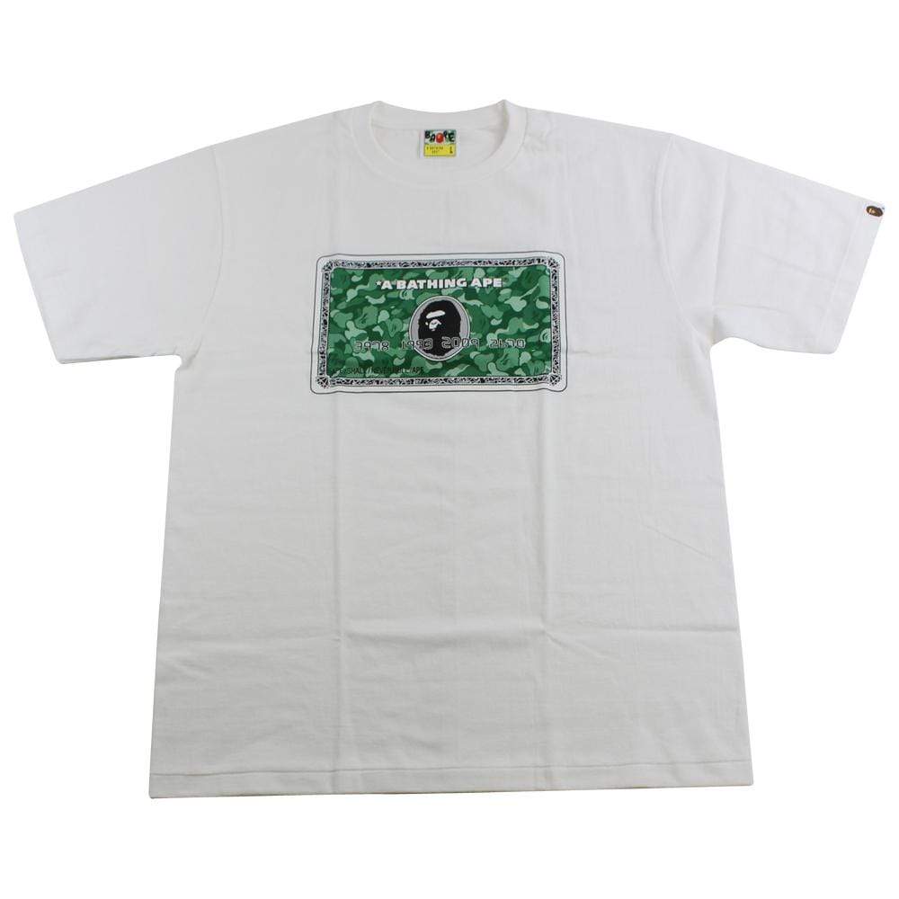 Bape Green membership Card Logo Tee White - SaruGeneral