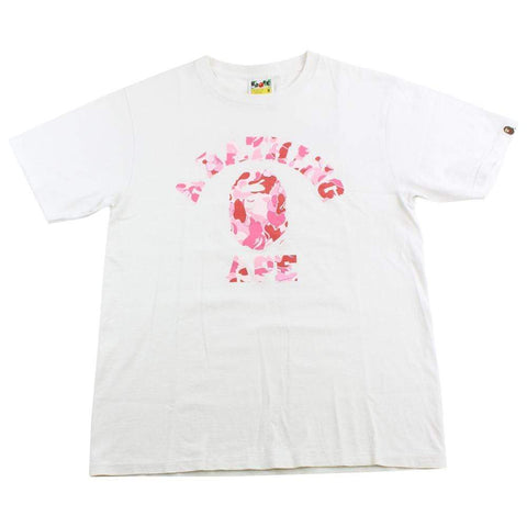 bape original fake pink camo college logo