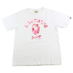 bape original fake pink camo college logo