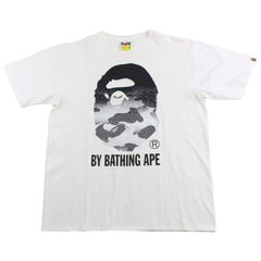 Bape Black & White Gradient Big Ape Logo Tee White