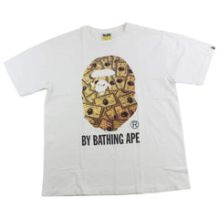 bape gold members big ape tee white