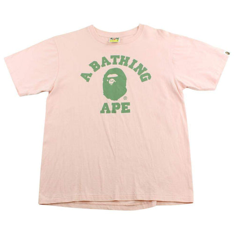 Bape Olive College Logo Tee Pink