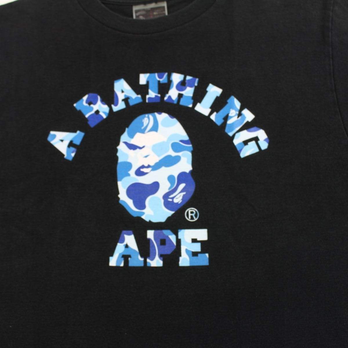 bape angry abc blue camo college tee - SaruGeneral