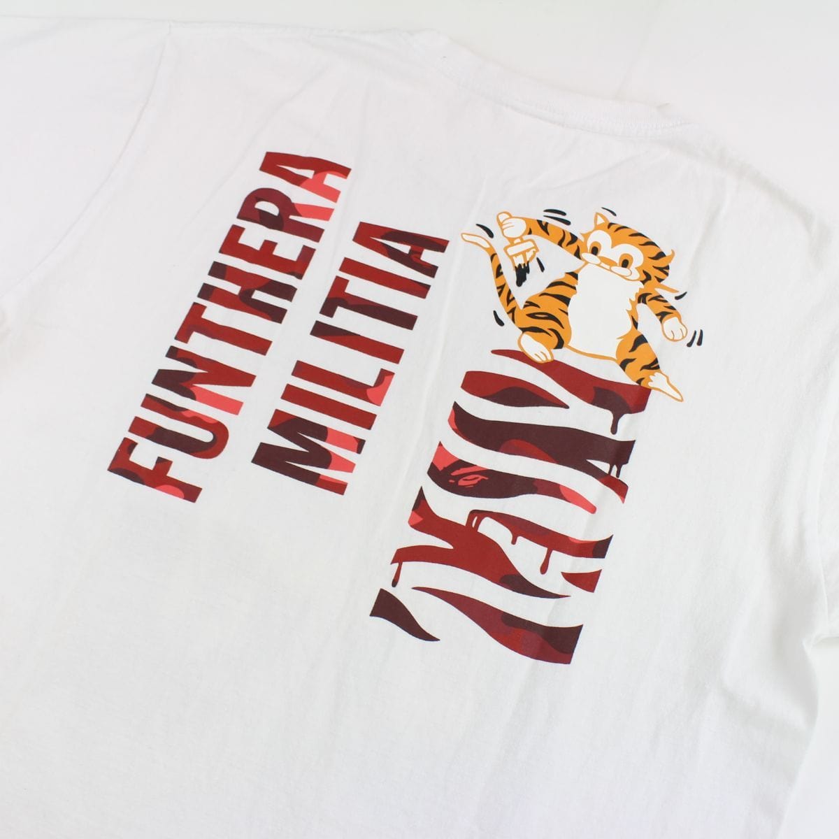 Bape Red Camo Tiger Shark Face Tee White - SaruGeneral