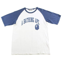 Bape A Bathing Ape Baseball Tee navy white