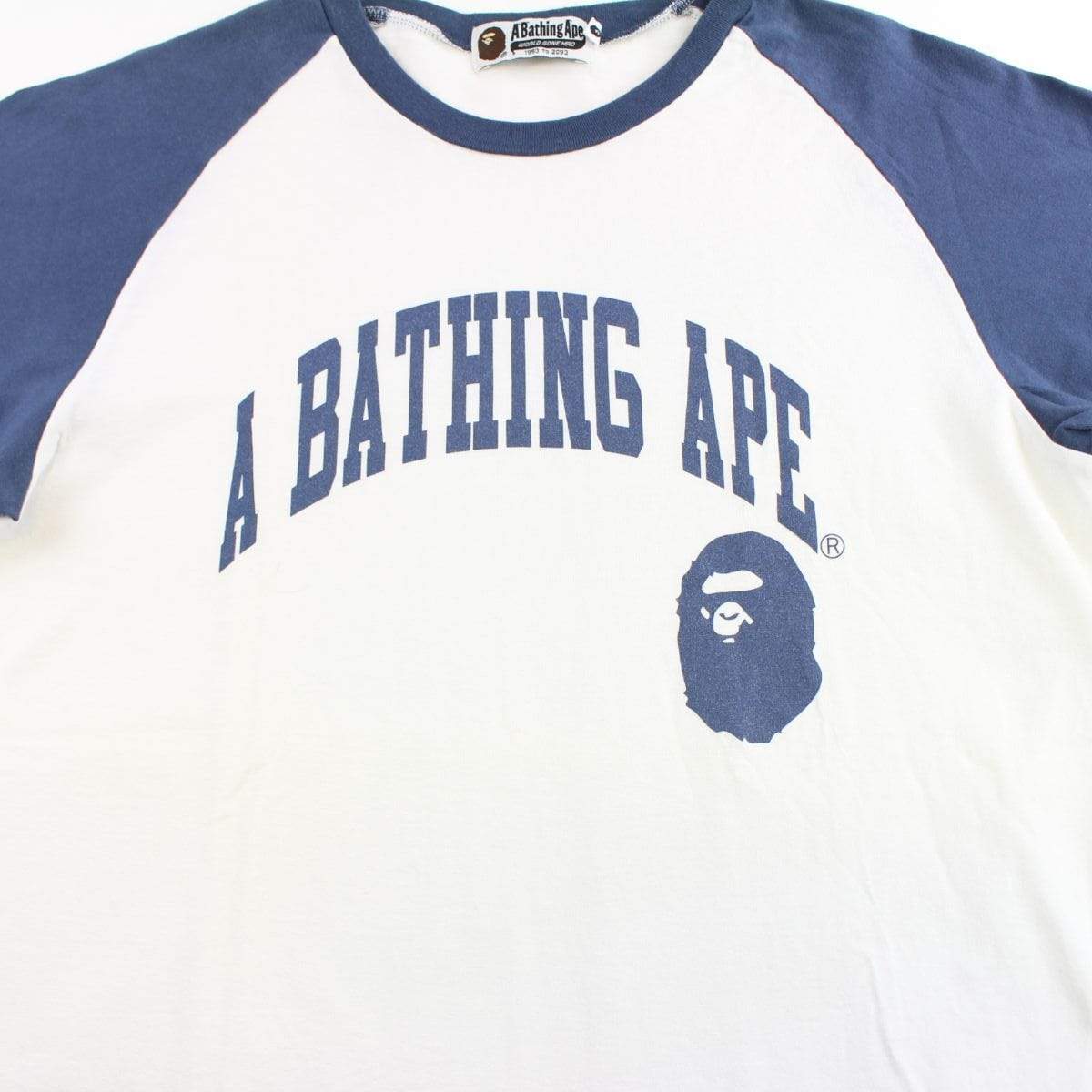 Bape A Bathing Ape Baseball Tee navy white - SaruGeneral