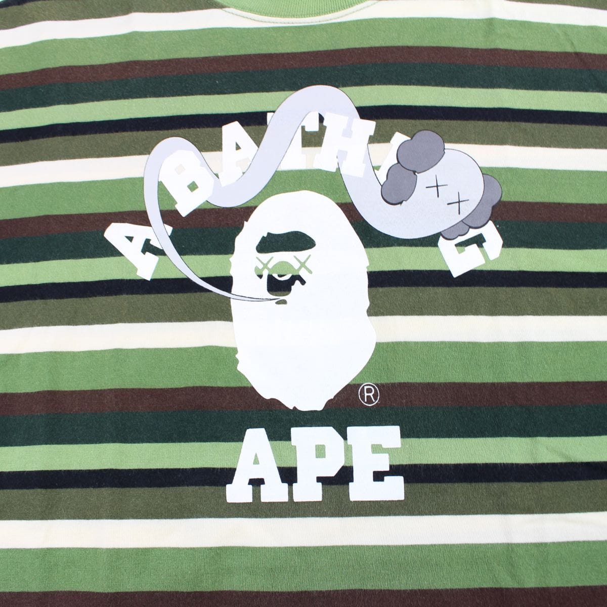 Bape x Kaws College Logo Tee Green - SaruGeneral