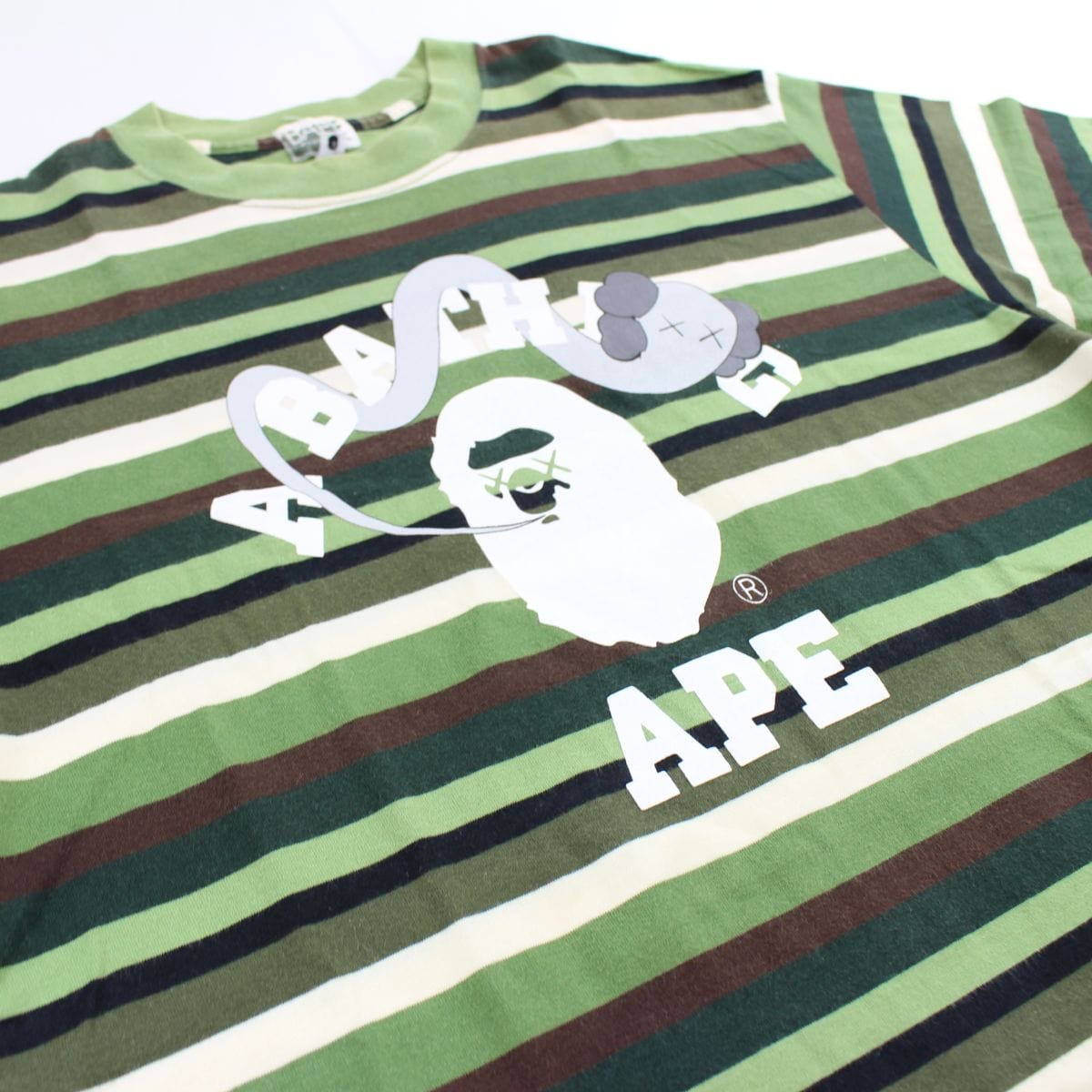 Bape x Kaws College Logo Tee Green - SaruGeneral