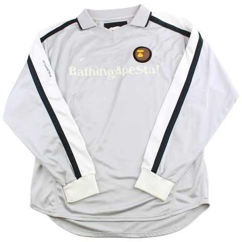 bape bapesta grey rugby polo