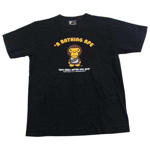 Bape baby milo general figure logo tee black