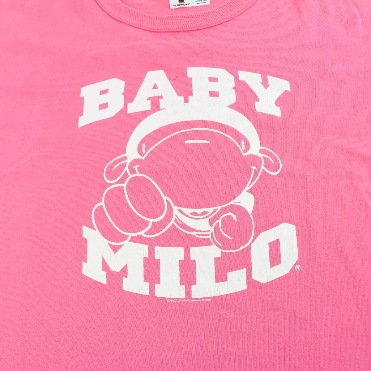 Bape Baby Milo Text Tee Pink - SaruGeneral