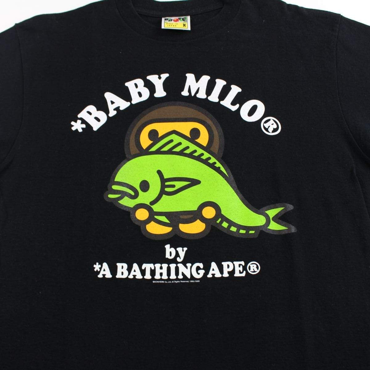 Bape Baby milo fish logo tee black - SaruGeneral